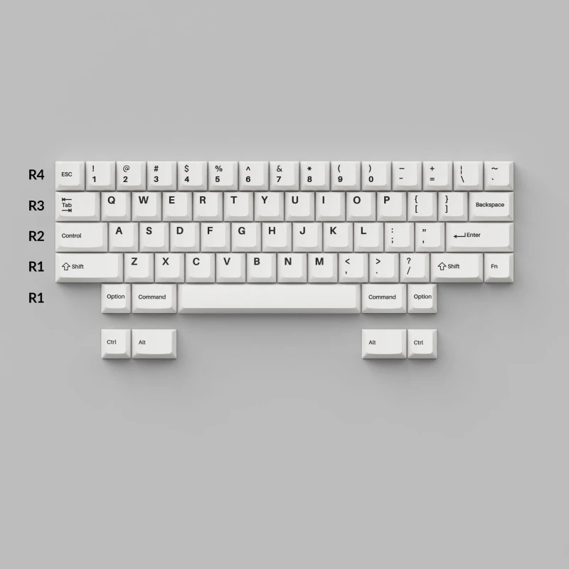 كيكرون لوحة مفاتيح Cherry Profile Double Shot PBT Full Keycaps Black on White Bow