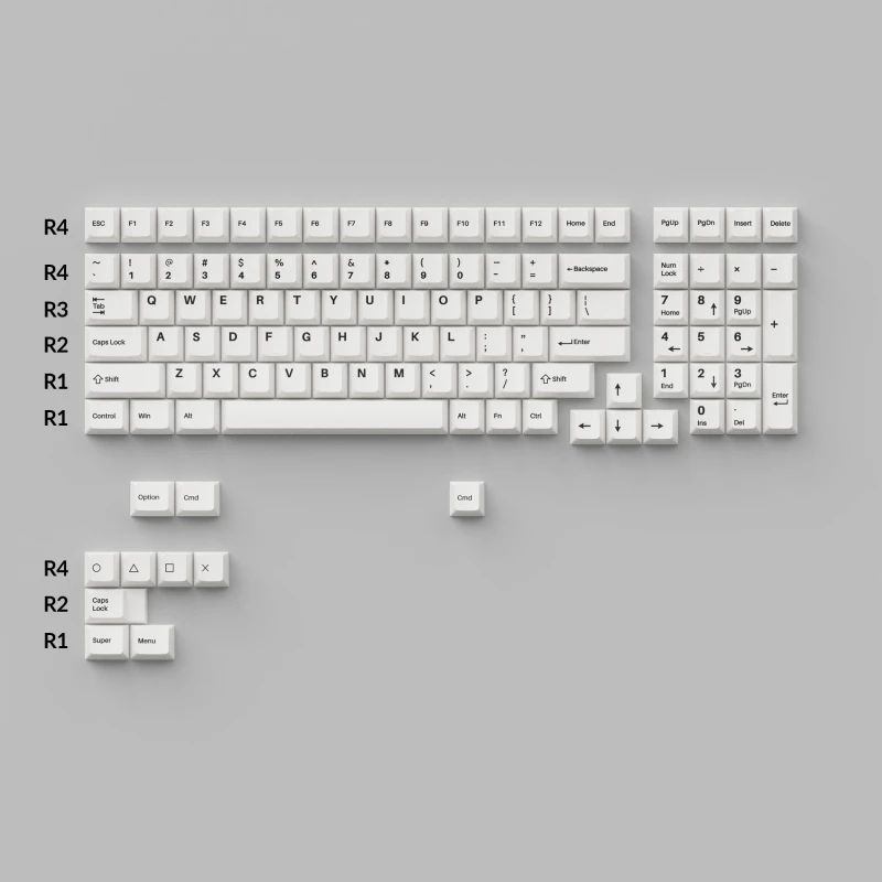 كيكرون لوحة مفاتيح Cherry Profile Double Shot PBT Full Keycaps Black on White Bow