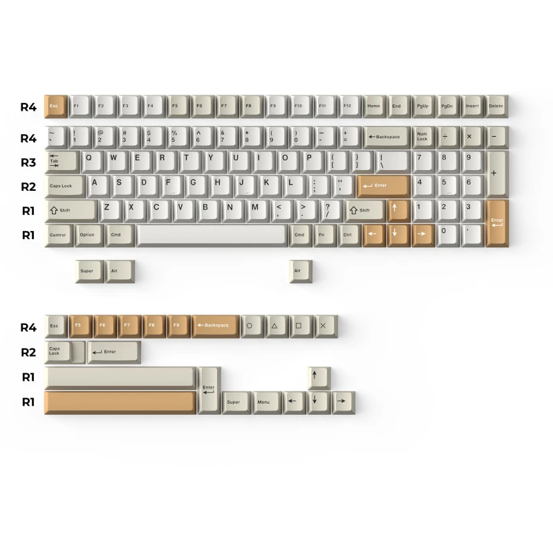 كيكرون لوحة مفاتيح Cherry Profile Double Shot PBT Full Keycaps Camel