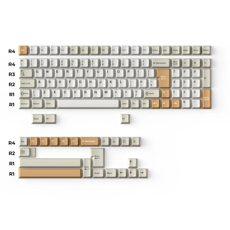 كيكرون لوحة مفاتيح Cherry Profile Double Shot PBT Full Keycaps Camel
