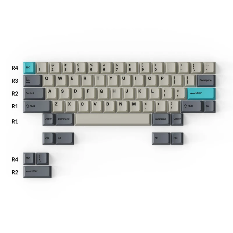 كيكرون لوحة مفاتيح Cherry Profile Double Shot PBT Full Keycaps Dolch Blue