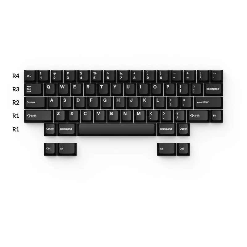 كيكرون لوحة مفاتيح Cherry Profile Double Shot PBT Full Keycaps White on Black Wob
