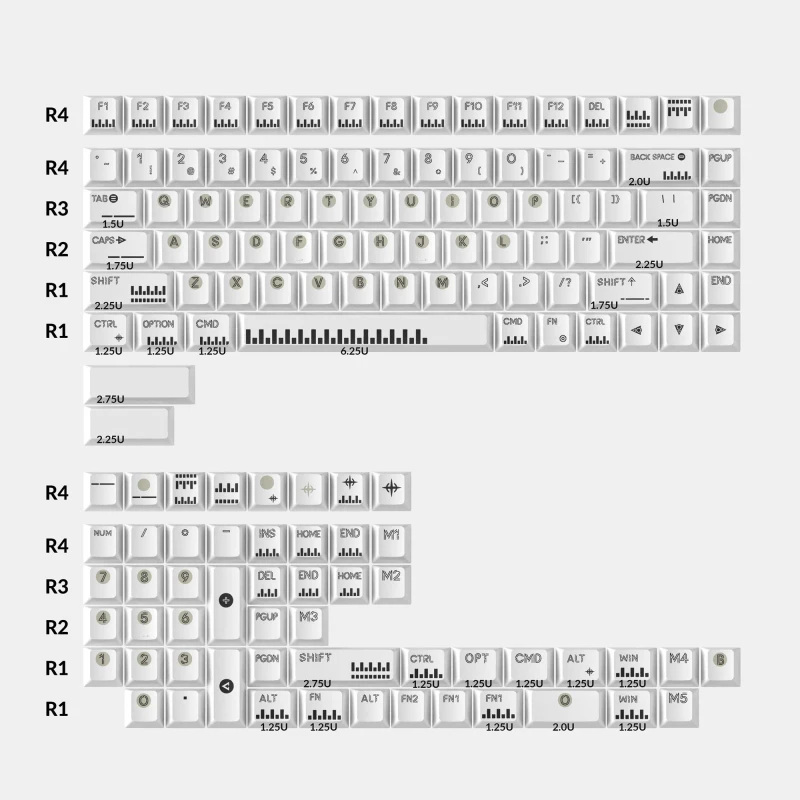 كيكرون لوحة مفاتيح Classic Piano Cherry Profile Dye Sub PBT Full Keycap