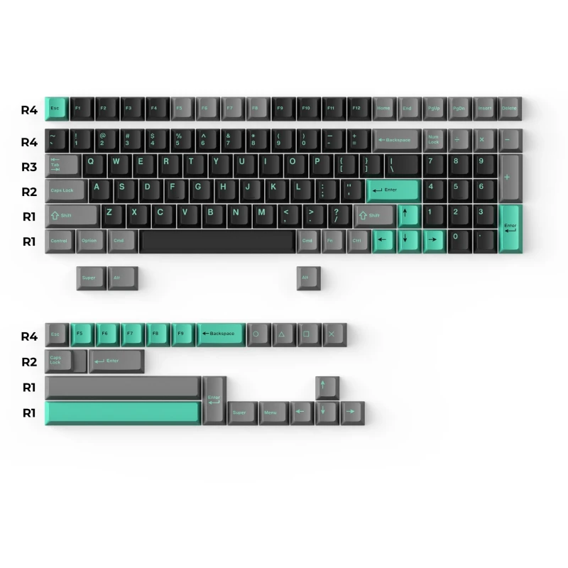 كيكرون لوحة مفاتيح Cherry Profile Double Shot PBT Full Keycaps Hacker Mint
