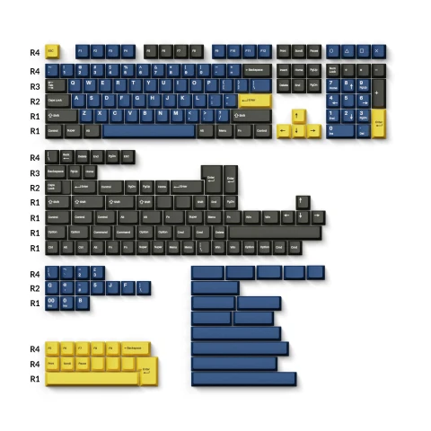 كيكرون لوحة مفاتيح Cherry Profile Double Shot PBT Full Keycaps Royal