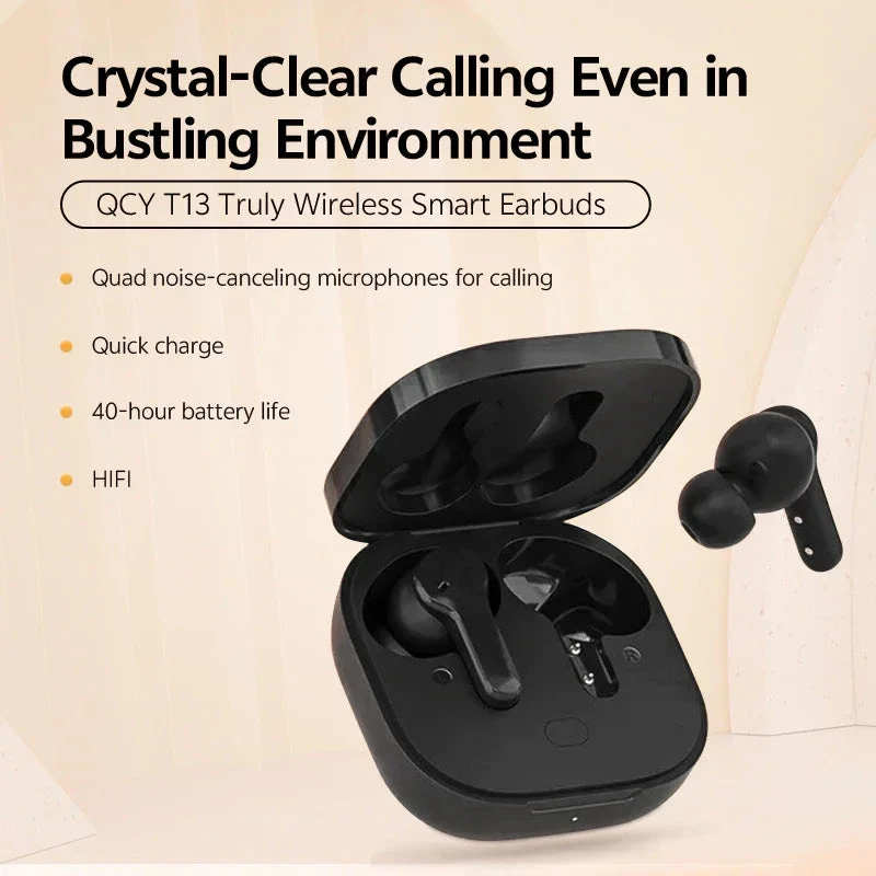 كيو سي واي سماعات لاسلكية T13 True Wireless ENC Noise Cancelling 40H Playtime