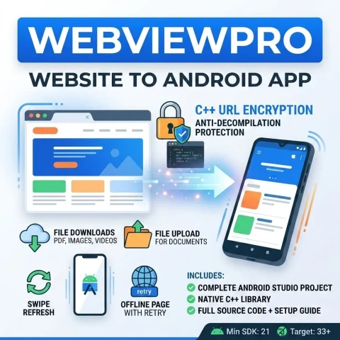 WebViewPro — تطبيق WebView آمن بتشفير C++