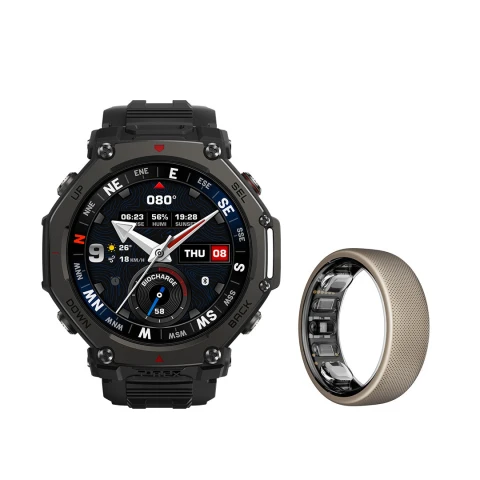 أمازفيت ساعة ذكية T Rex 3 Pro + Helio Ring