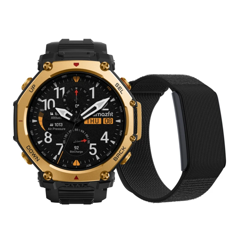 أمازفيت ساعة ذكية T Rex 3 Pro + Helio Strap
