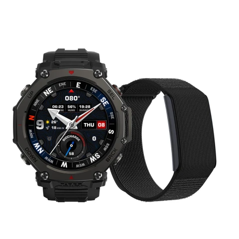 أمازفيت ساعة ذكية T Rex 3 Pro + Helio Strap