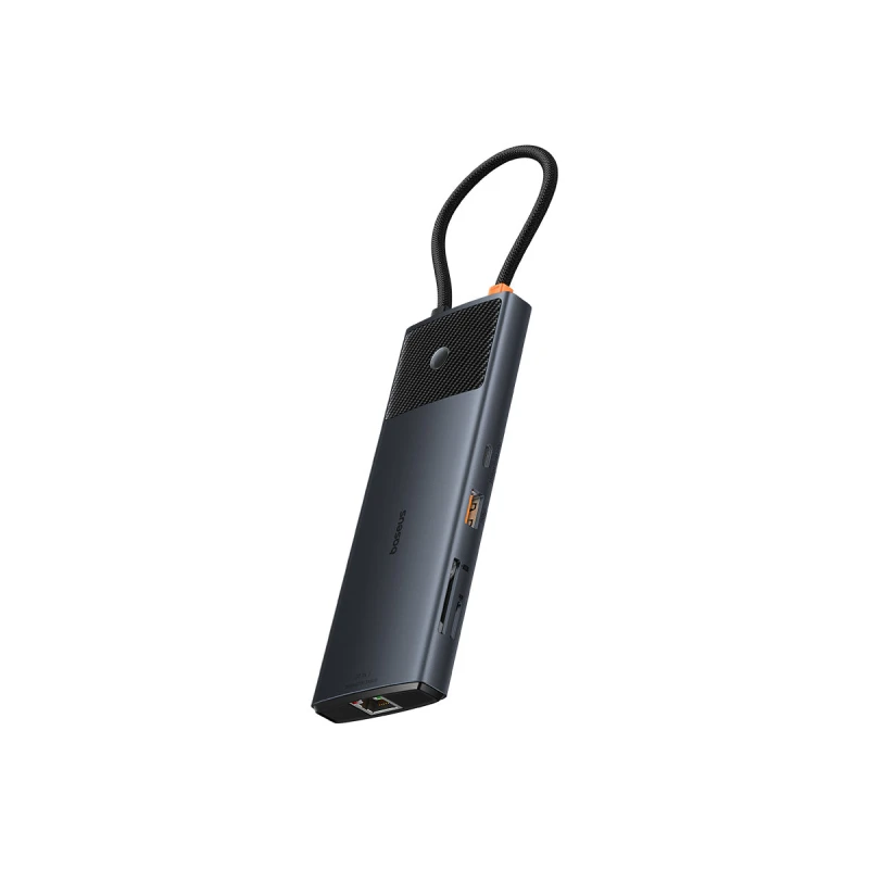باسيوس شاحن سيارة 10 in 1 Dual Display USB C Hub