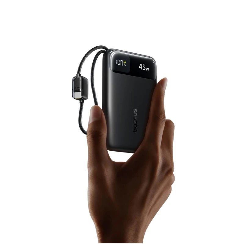 باسيوس باور بانك ١٠٠٠٠ مللي أمبير ٤٥ واط EnerFill FC11 Dual Built in USB C Cables