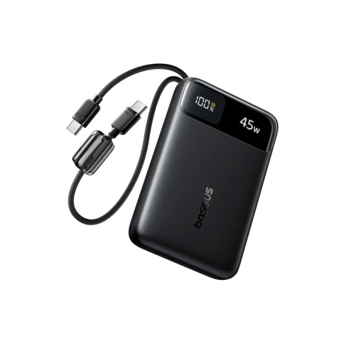 باسيوس باور بانك ١٠٠٠٠ مللي أمبير ٤٥ واط EnerFill FC11 Dual Built in USB C Cables