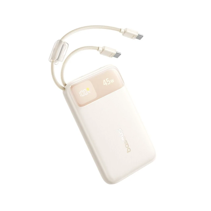 باسيوس باور بانك ١٠٠٠٠ مللي أمبير ٤٥ واط EnerFill FC11 Dual Built in USB C Cables