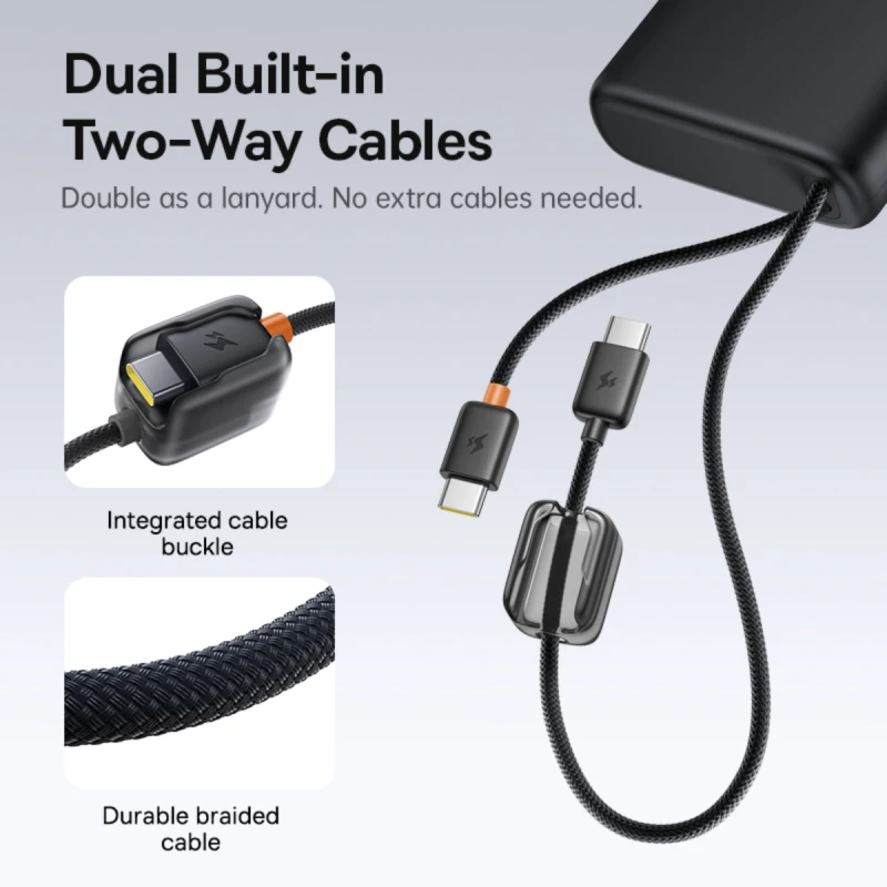 باسيوس باور بانك ٢٥٠٠٠ مللي أمبير ١٤٥ واط EnerFill FC41 Cables