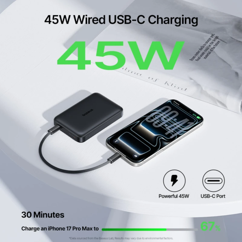 Baseus EnerFill FM21 Qi2.2 Magnetic Power Bank 10000mAh 45W