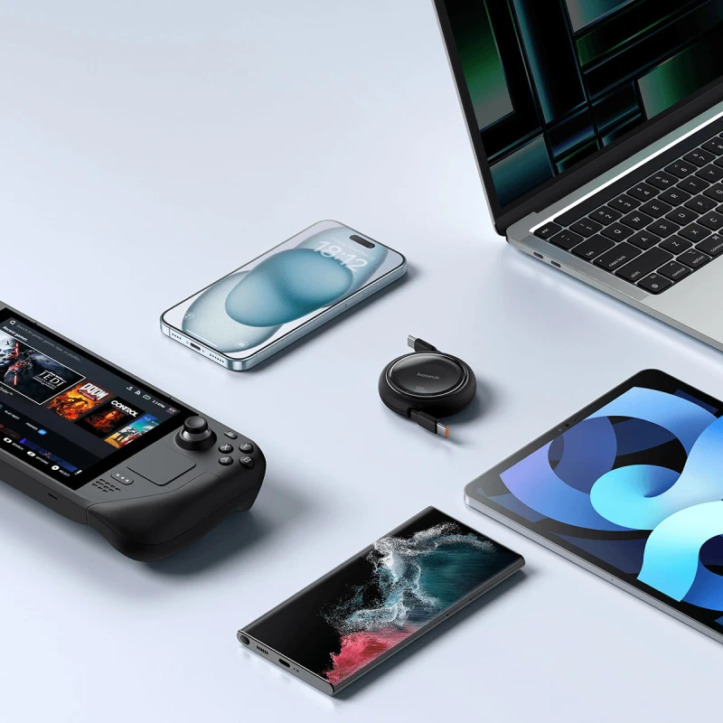 باسيوس كابل ١٠٠ واط Free2Pull Retractable USB C