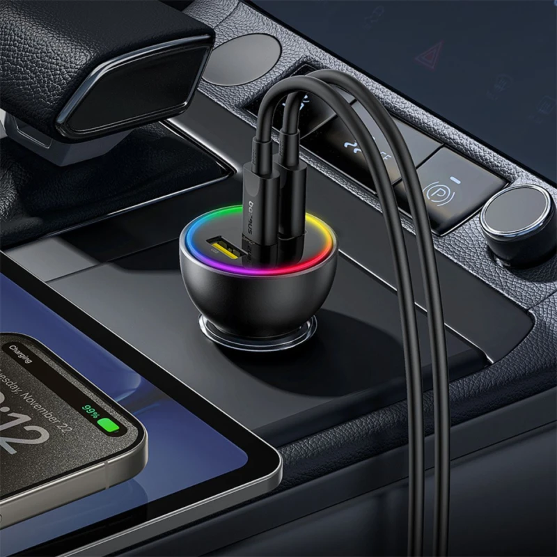 باسيوس شاحن سيارة ١٥٢.٥ واط Multi Port Fast Charge Car C+C+U