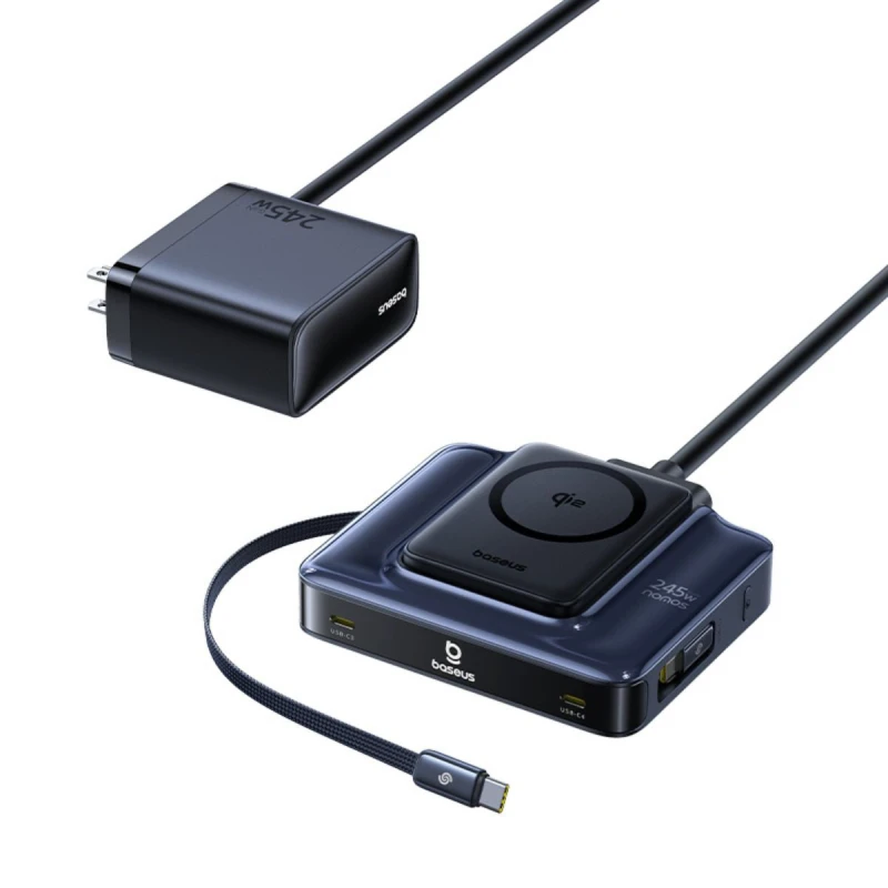 باسيوس شاحن ٢٤٥ واط Nomos NH21 6 in 1 Desktop Station