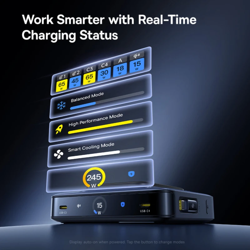 باسيوس شاحن ٢٤٥ واط Nomos NH21 6 in 1 Desktop Station