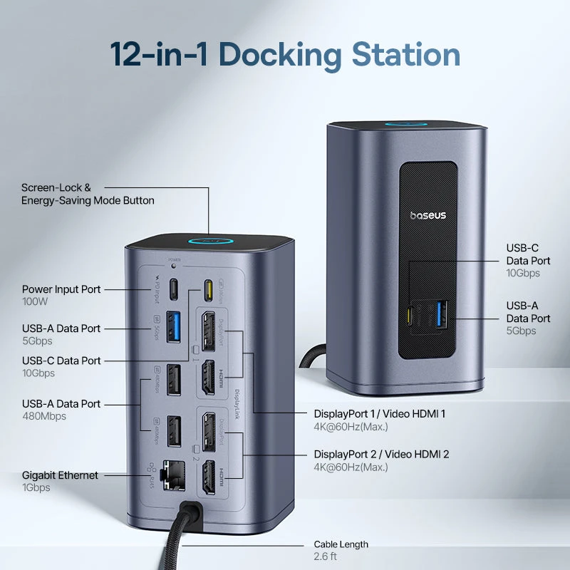 باسيوس محطة إرساء Nomos NU1 Air Mac 12 in 1 Docking Station