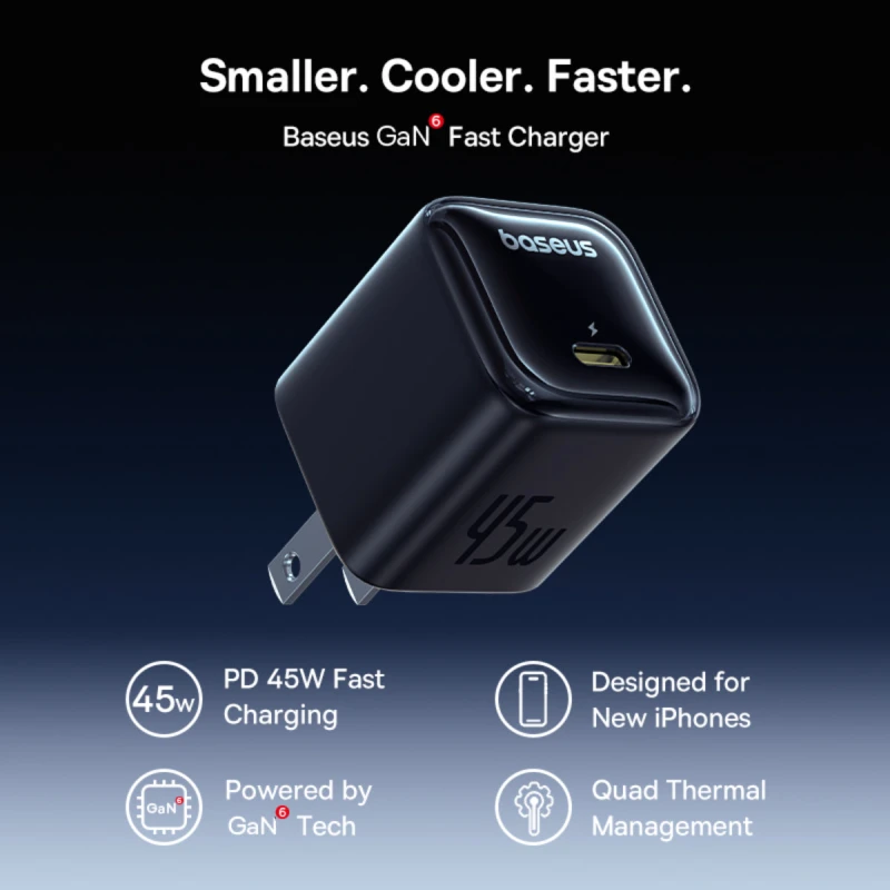 باسيوس شاحن ٤٥ واط PicoGo GaN USB C 2