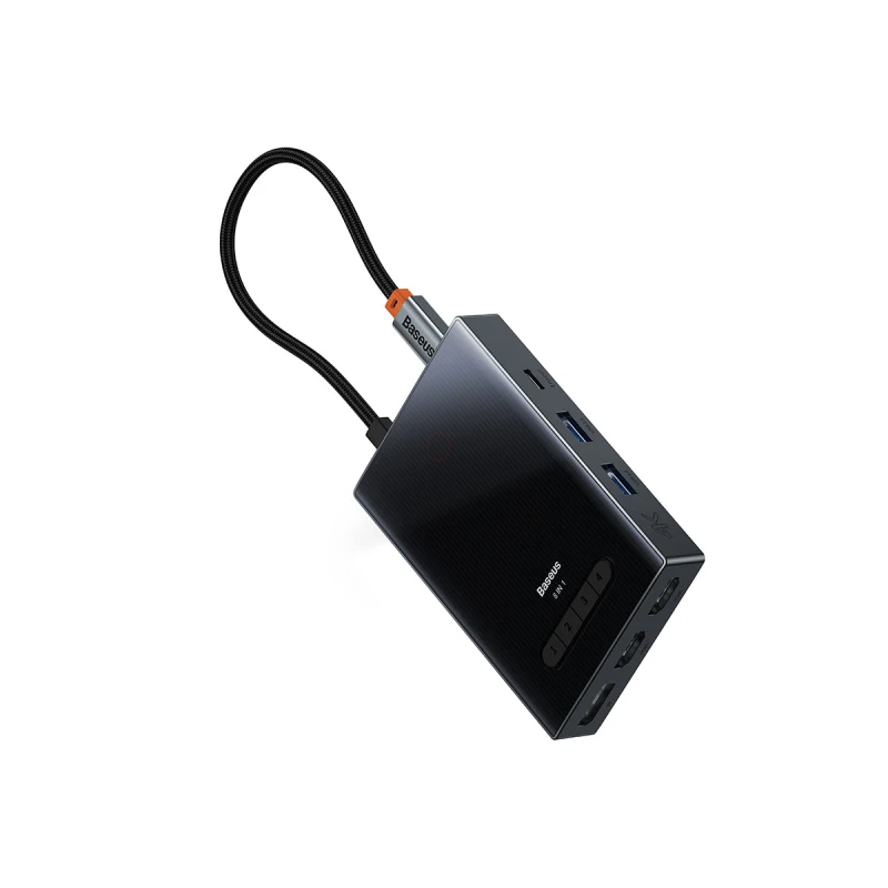 باسيوس شاحن سيارة PioneerJoy 8 in 1 USB C Hub