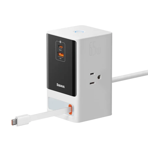 باسيوس شاحن ٦٥ واط PowerCombo 6 in 1 Station White