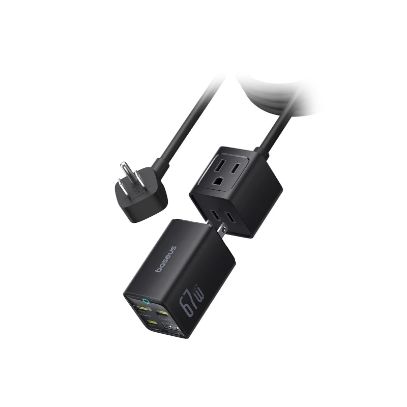 باسيوس شاحن سيارة ٦٧ واط PowerCombo Mini Power Strip AC+1U+3C