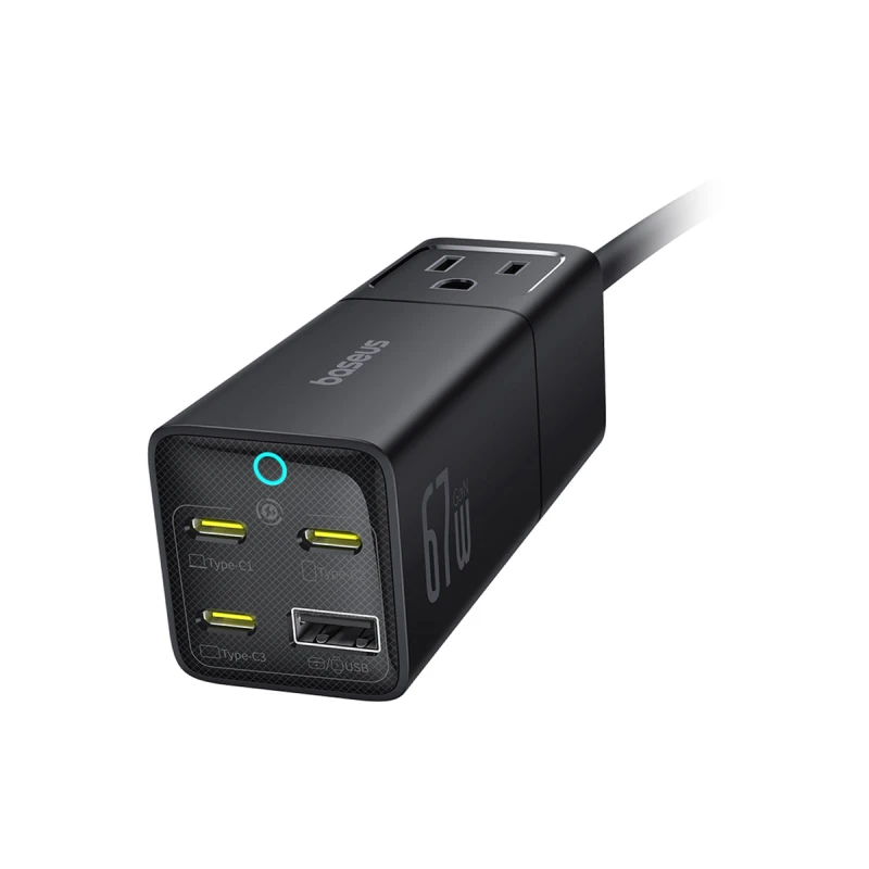 باسيوس شاحن سيارة ٦٧ واط PowerCombo Mini Power Strip AC+1U+3C
