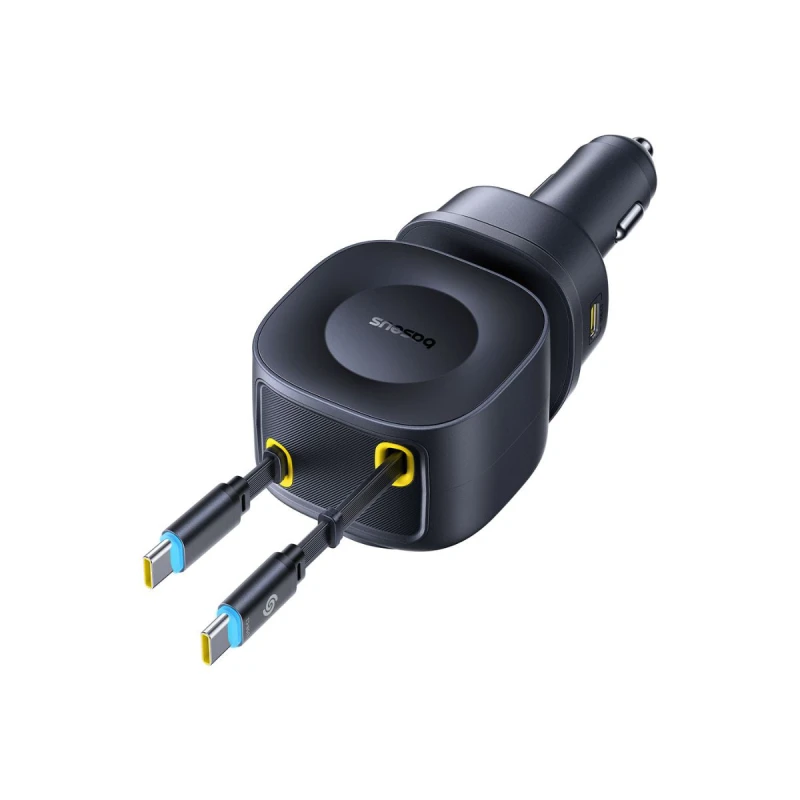 باسيوس شاحن سيارة ١٦٣ واط PrimeTrip VR2 Max Car Retractable 3C+U