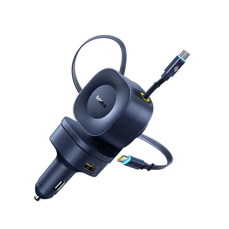 باسيوس شاحن سيارة ٢٤٠ واط PrimeTrip VR2 Max Car Retractable 3C+U