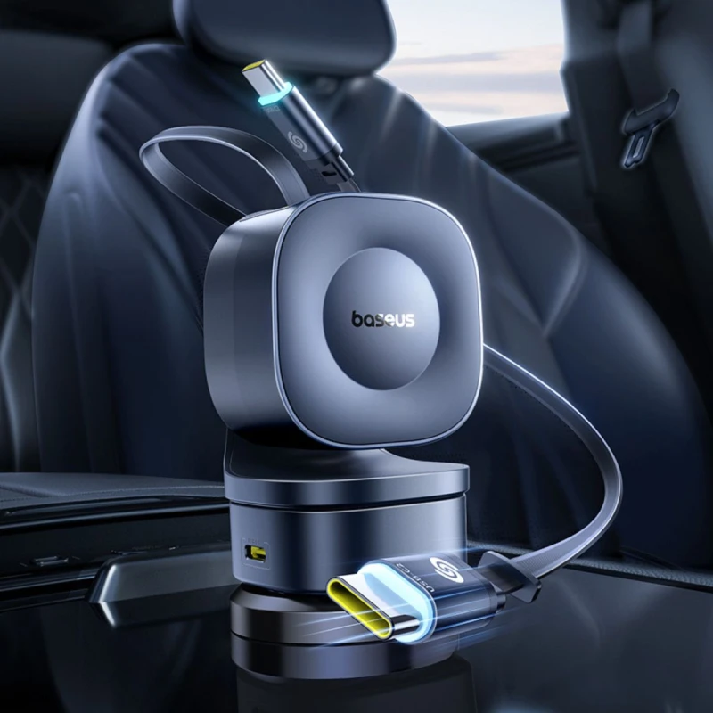 باسيوس شاحن سيارة ٢٤٠ واط PrimeTrip VR2 Max Car Retractable 3C+U