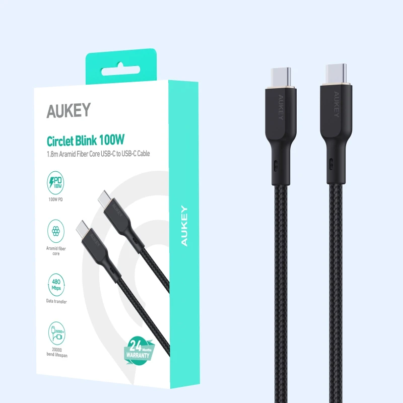 أوكي كابل ١٠٠ واط CB KCC102 1.8m USB C to USB C