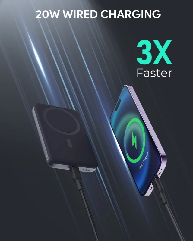 أوكي باور بانك ٦٧٠٠ مللي أمبير MagFusion 6700 Magnetic Wireless PB MS01