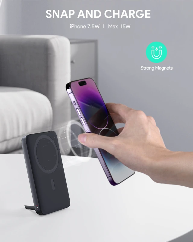 أوكي باور بانك ٦٧٠٠ مللي أمبير MagFusion 6700 Magnetic Wireless PB MS01
