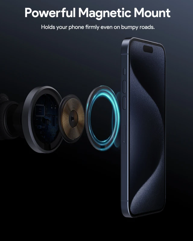 AUKEY MagFusion Dash Qi2 Wireless Charging Phone Mount HD-MC13