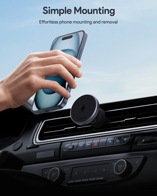 AUKEY MagFusion Dash Qi2 Wireless Charging Phone Mount HD-MC13