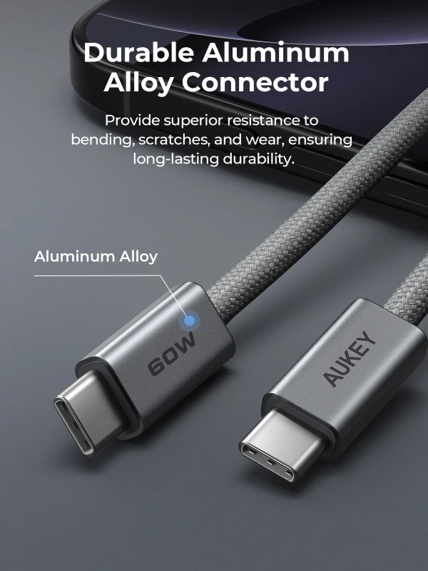 أوكي كابل ٦٠ واط CB DCC061 Circlet Blink 1m DTY Braided USB C to USB C