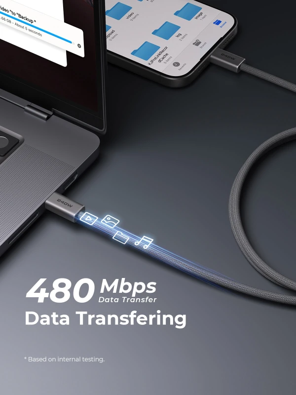 AUKEY CB-DCC241 Circlet Blink 240W 1m DTY Braided USB-C to USB-C Cable