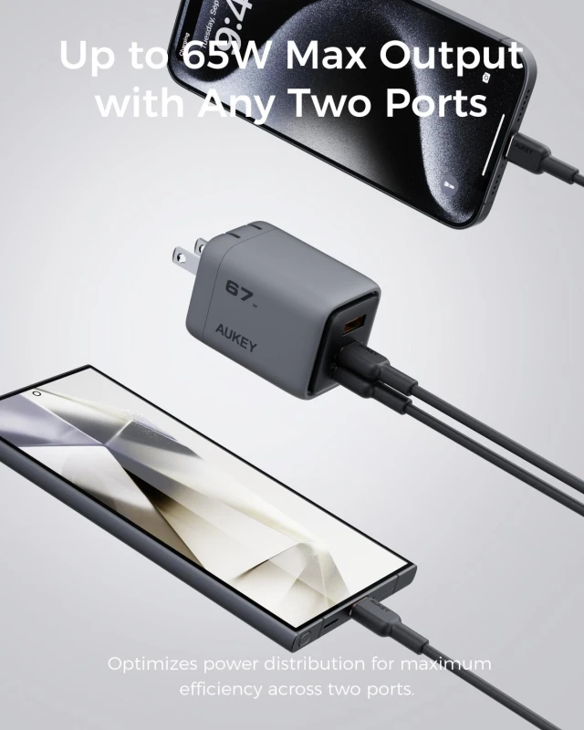 AUKEY Comet Mix 3 67W  PD Wall Charger with GaN Technology PA-C3