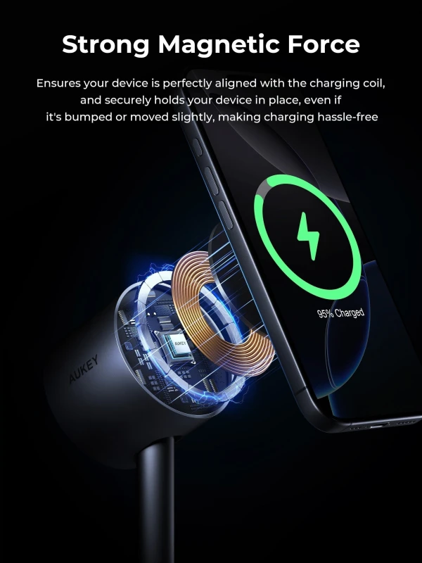 أوكي شاحن Qi2.2 MagFusion 2X Wireless Station 2 in 1 Magnetic Wireless LC MC213
