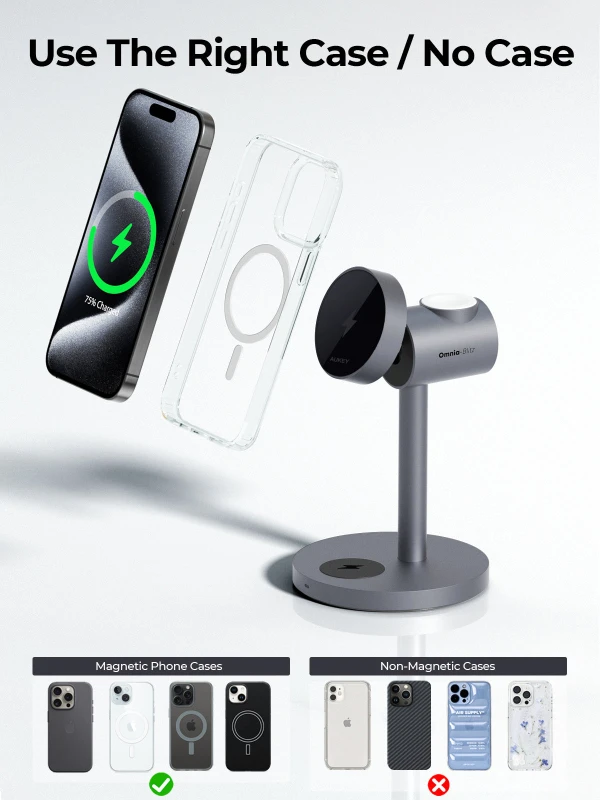 أوكي شاحن MagFusion Qi2 3 in 1 Wireless Station LC MC311