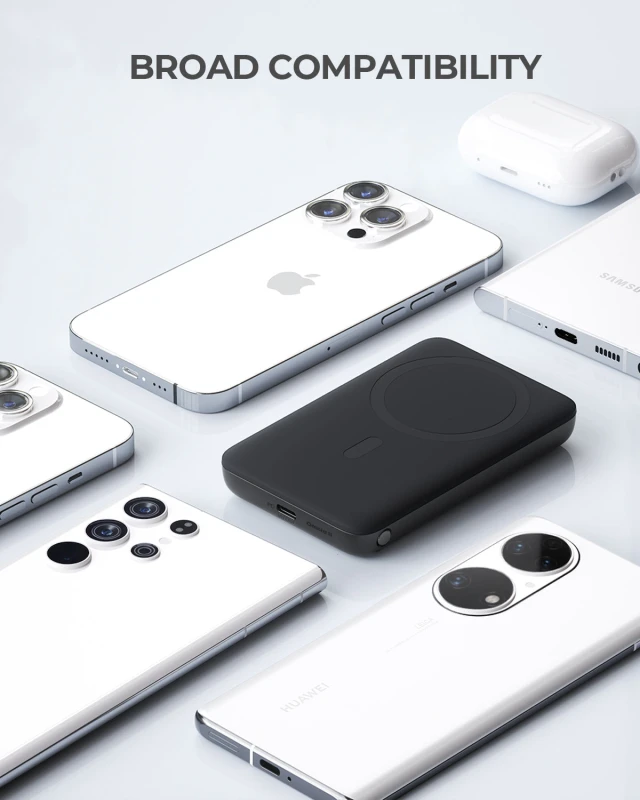 أوكي باور بانك ٦٧٠٠ مللي أمبير ٢٠ واط MagFusion 6700 Magnetic Wireless USB C C Included Gray PB MS01