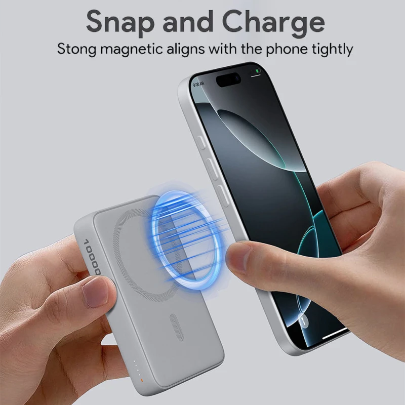 أوكي باور بانك ١٠٠٠٠ مللي أمبير MagFusion 10000 slim Magnetic Wireless PB MS04