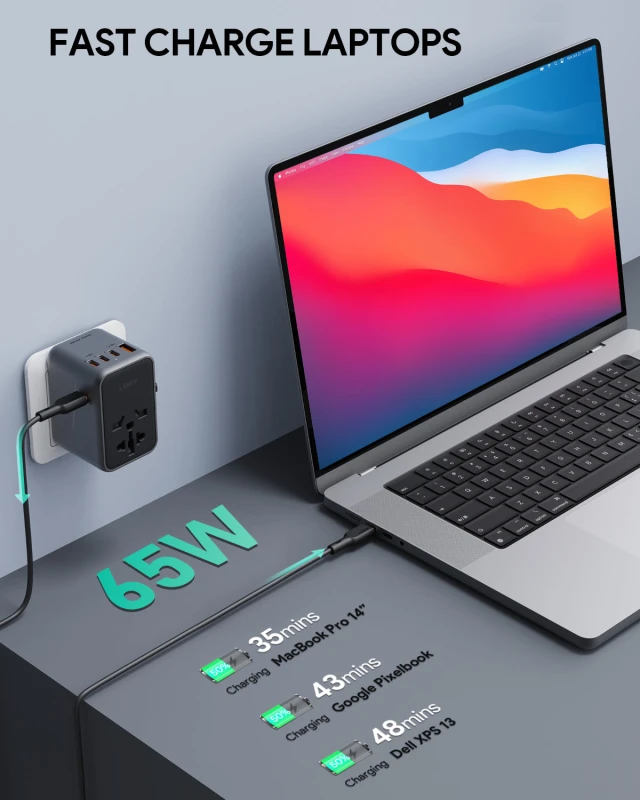 أوكي شاحن ٦٥ واط Travel Mate GaN Universal USB Ports