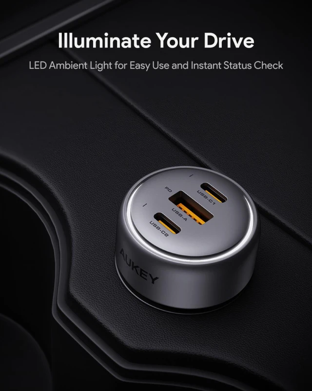 AUKEY CC-P1  Pathfinder Mix 3 66W Fast Charging Car Charger