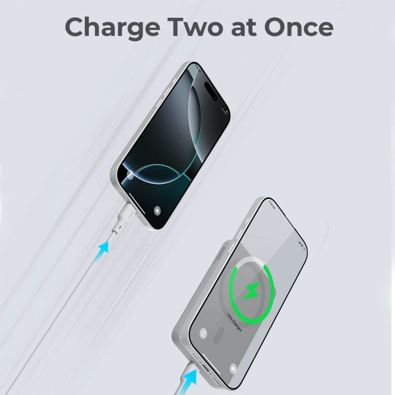 أوكي باور بانك ٥٠٠٠ مللي أمبير MagFusion 5000 Slim Magnetic Wireless PB MS03