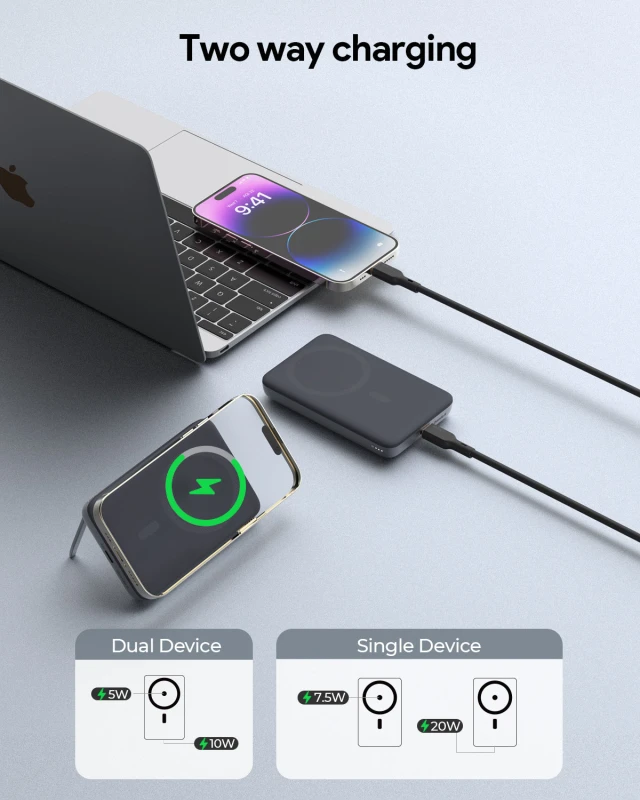 أوكي شاحن سيارة ٢٠ واط MagFusion 6700 Magnetic Wireless Power BankPB MS05