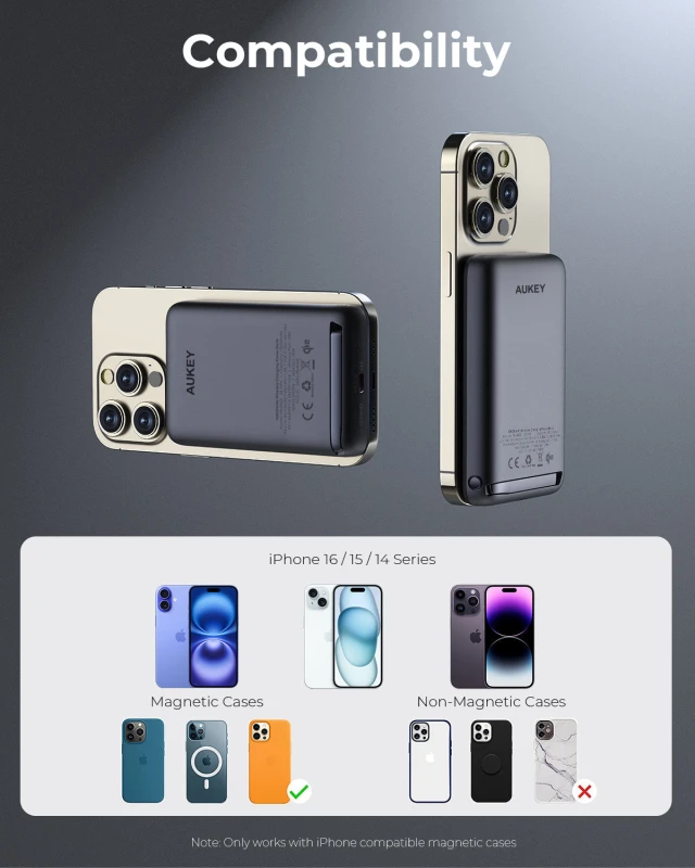 أوكي باور بانك ٣٠ واط MagFusion 10000 Magnetic Wireless PB MS06